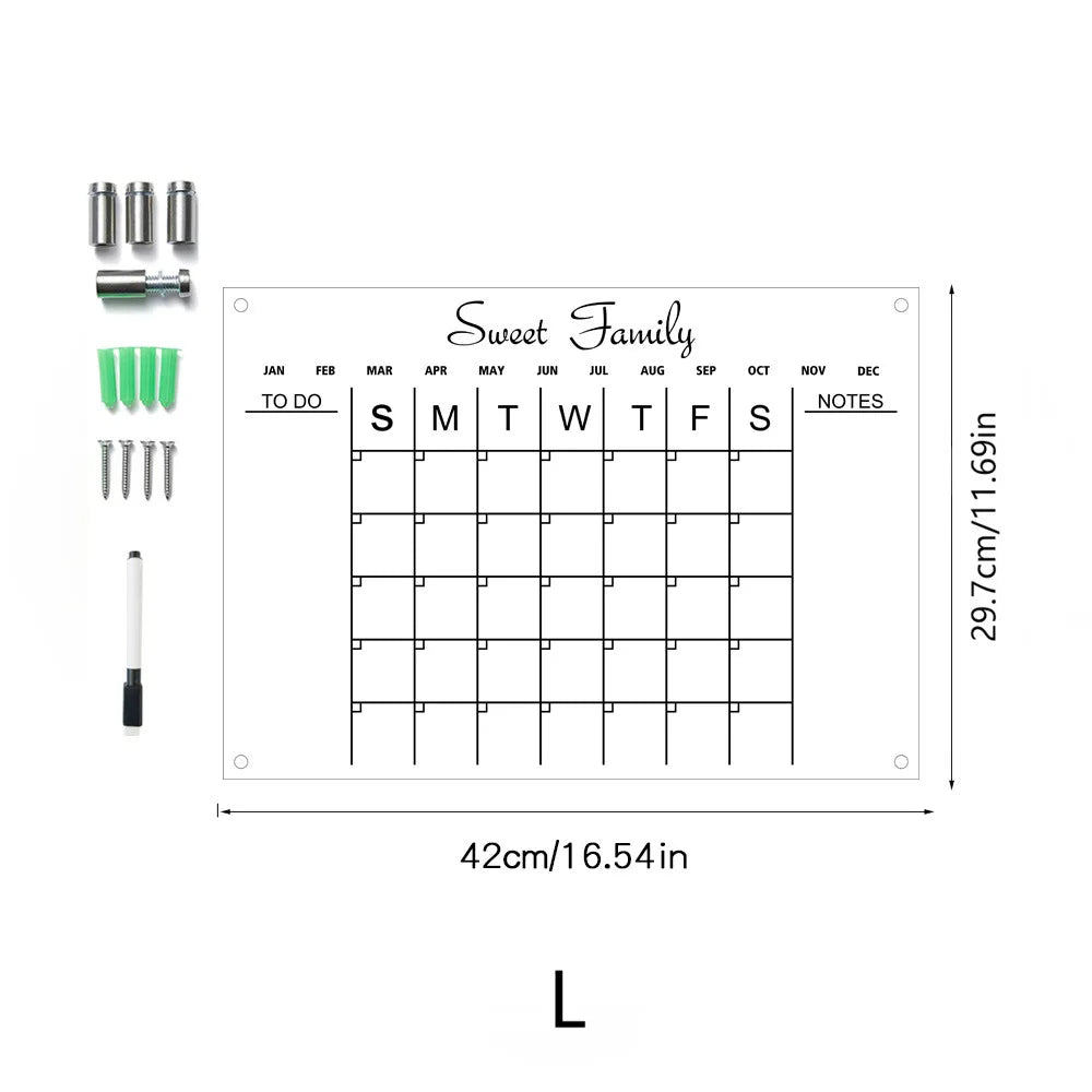 Acrylic UV printed calendar table study wall weekly plan can be erased itinerary Oasis Select TYU044-L