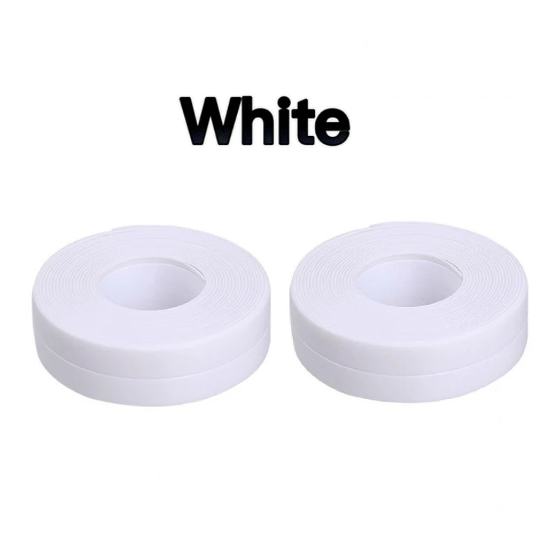 PVC Waterproof Sealing Tape Bathroom Toilet Caulk Tapes Kitchen Sink Countertop Mildew Fouling Proof Sealer Self Adhesive Strip Oasis Select 2PCS-white 3.2m 3.8cm