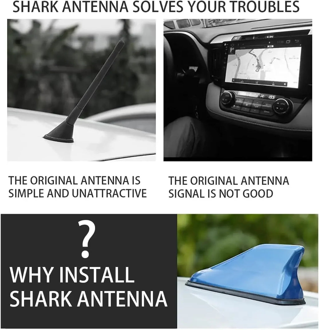 Car Shark Fin Antenna Cover Universal Carbon Fiber Look Radio Signal Aerials Roof Exterior Accessories Decoration for SUV Truck Oasis Select