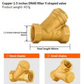 Brass Filter Y-shaped Filter Valve Mesh Ball Valve Tap Water Filter Valve BSPDN15/DN20/DN25/DN32 Internal Thread Oasis Select 1.5 inches DN40
