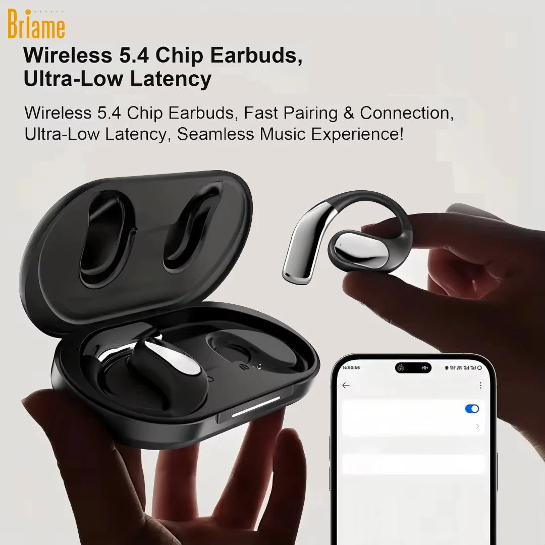 Briame OWS Bluetooth Earphones Wireless Sports In-Ear Headset with Microphone for Running Earhook Sport Headphones Game Headset Oasis Select