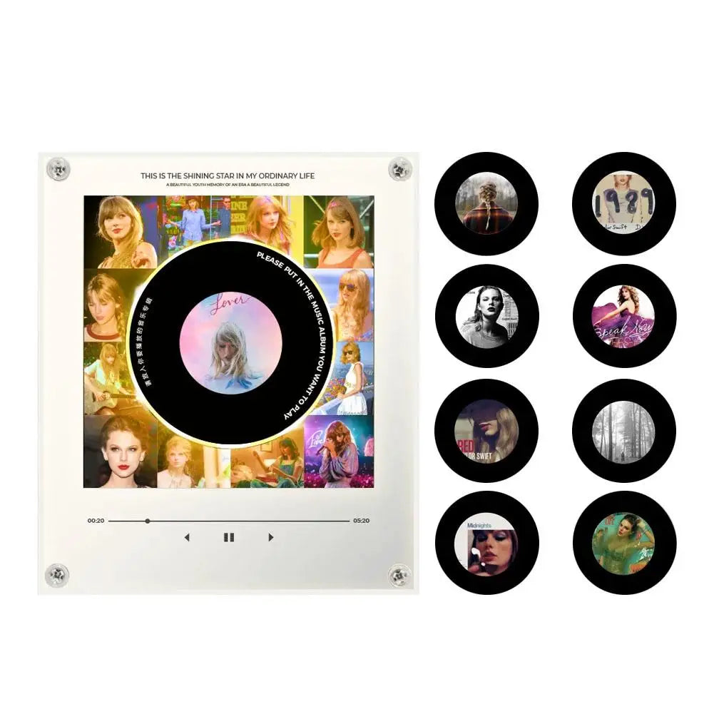 NFC Sensing Song Player With Acrylic Built-in Speaker Rotating Disc Night Light Automatic Singing Refrigerator Magnetic Sticker Oasis Select 03