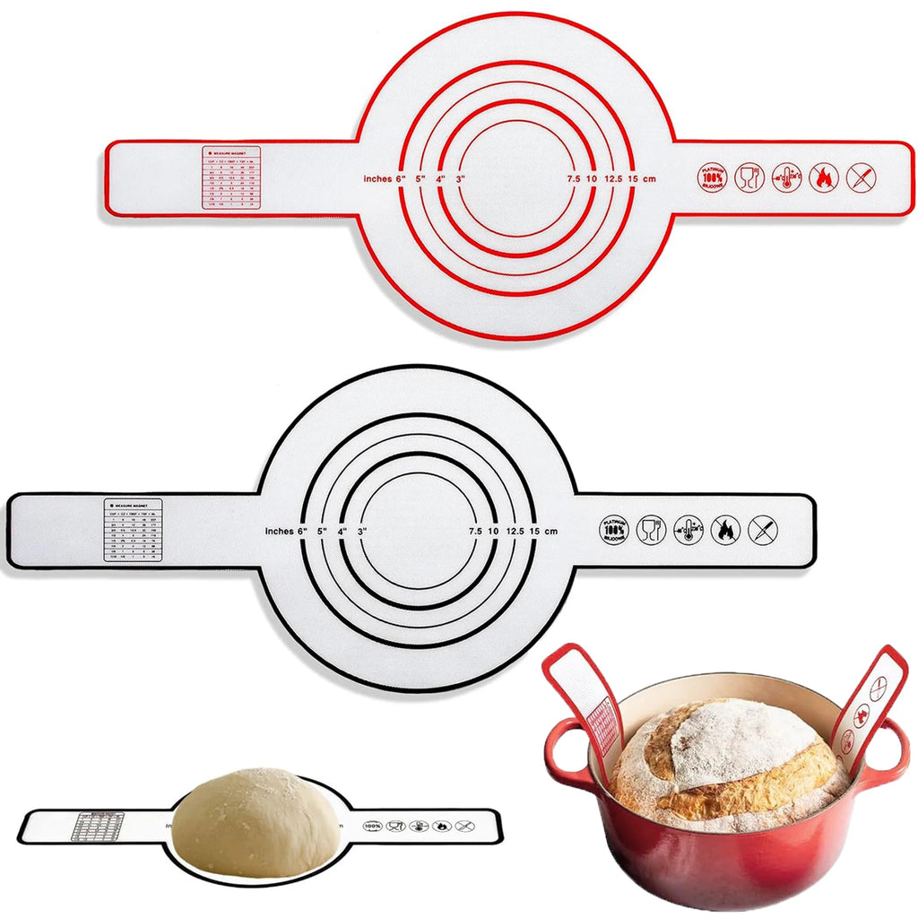 Silicone Bread Sling for Dutch Oven, Reusable Baking Mat with Long Handles, Non-Stick Sheet Liners for Transferable Dough Pastry Oasis Select