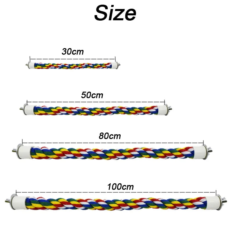 Pet Bird Standing Toys for Parrots Cockatiel Agapornis Parakeet Perch Bird Cages Accessories Bendable Swing Rope Perching Sticks Oasis Select