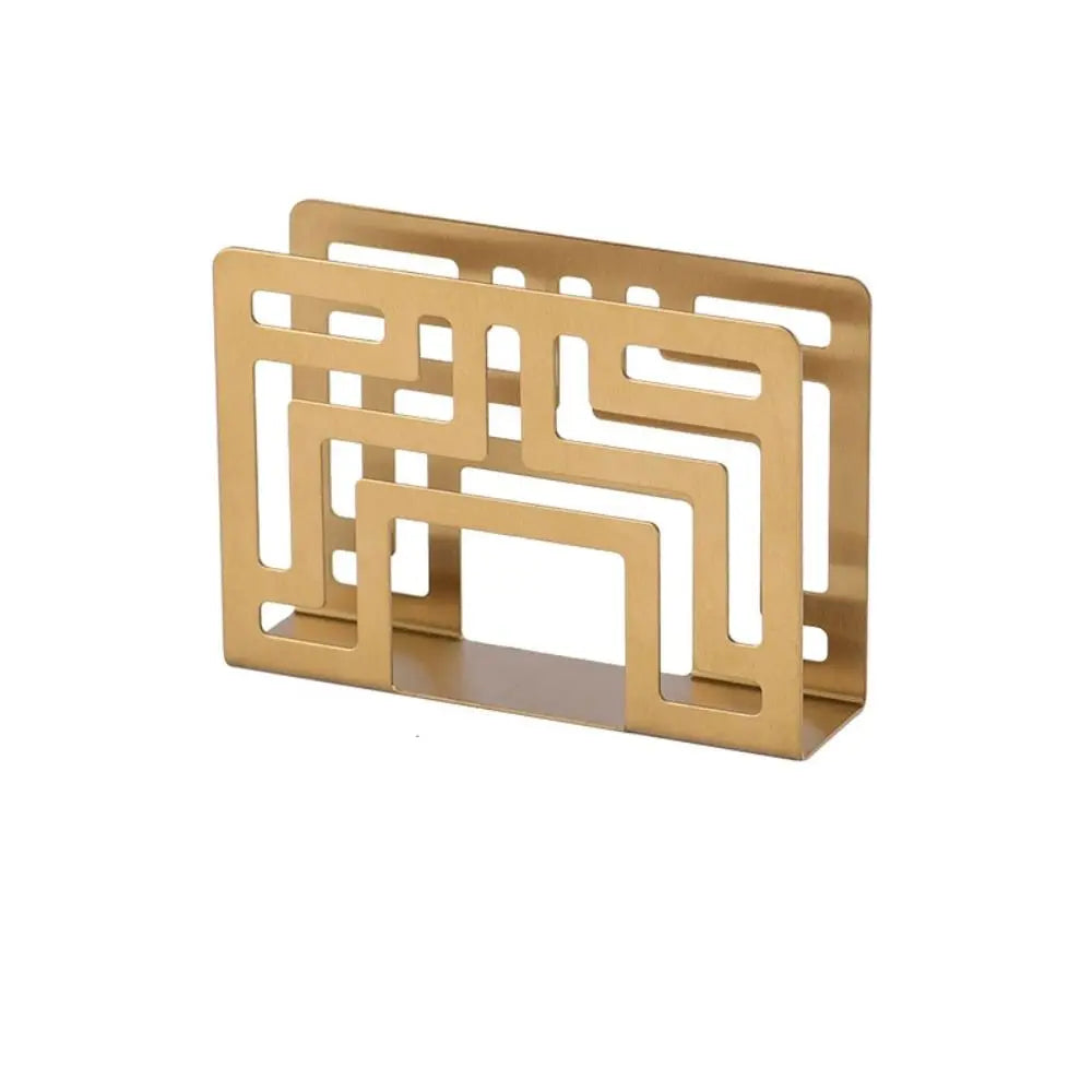 Delicate Stainless Steel Napkin Holder Silver/Gold/Black 12*8.5*3.2 CM Creative Paper Holder Hollow Napkin Holder Home Oasis Select gold-style 1
