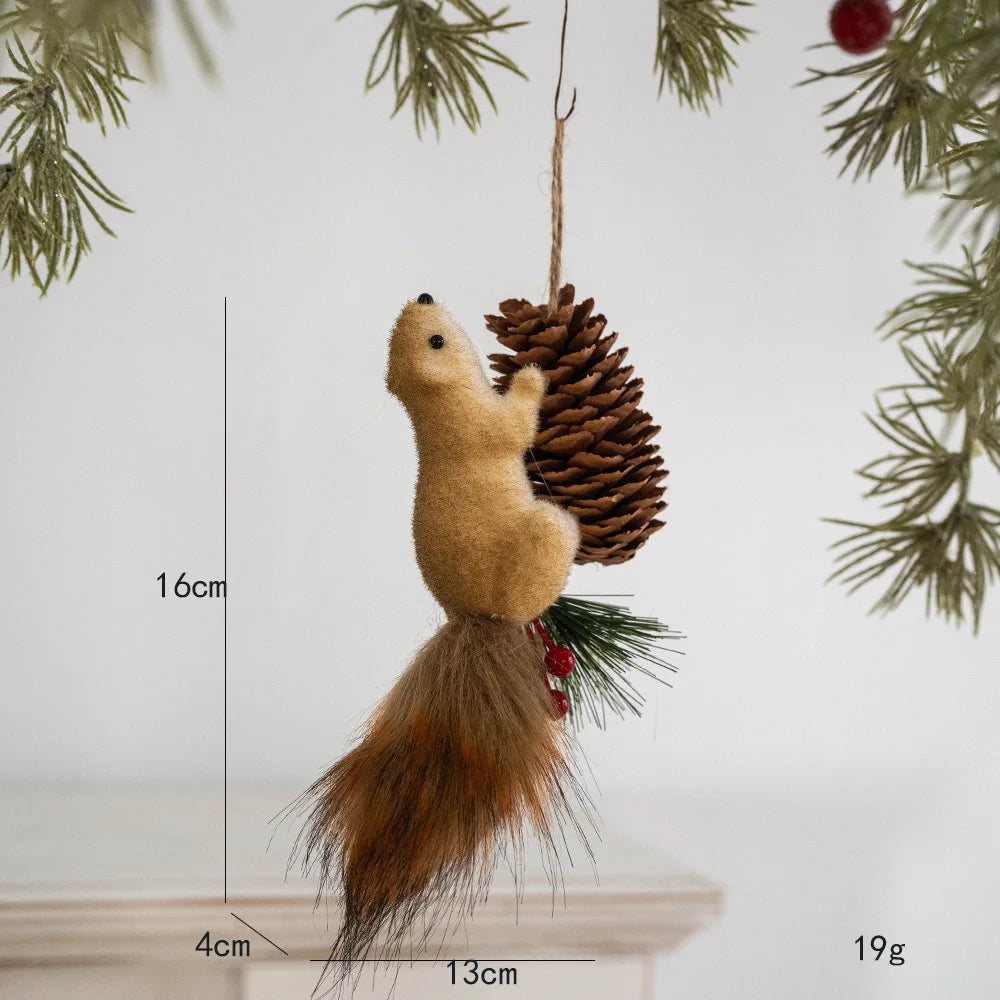 Christmas Tree Decoration Cute Cartoon 3D DIY Squirrel Xmas Pendants Christmas Hanging New Year Decor Ornaments 2026 Navidad Oasis Select A