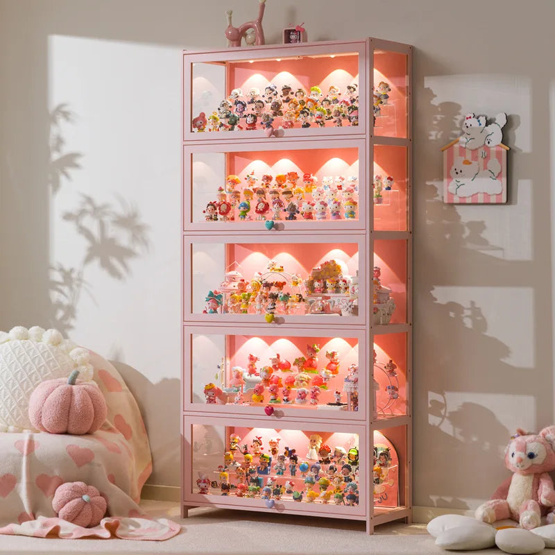Display cabinet Household blind box ornament Pain cabinet decoration Dust-proof glass display stand Living room model cabinet Oasis Select