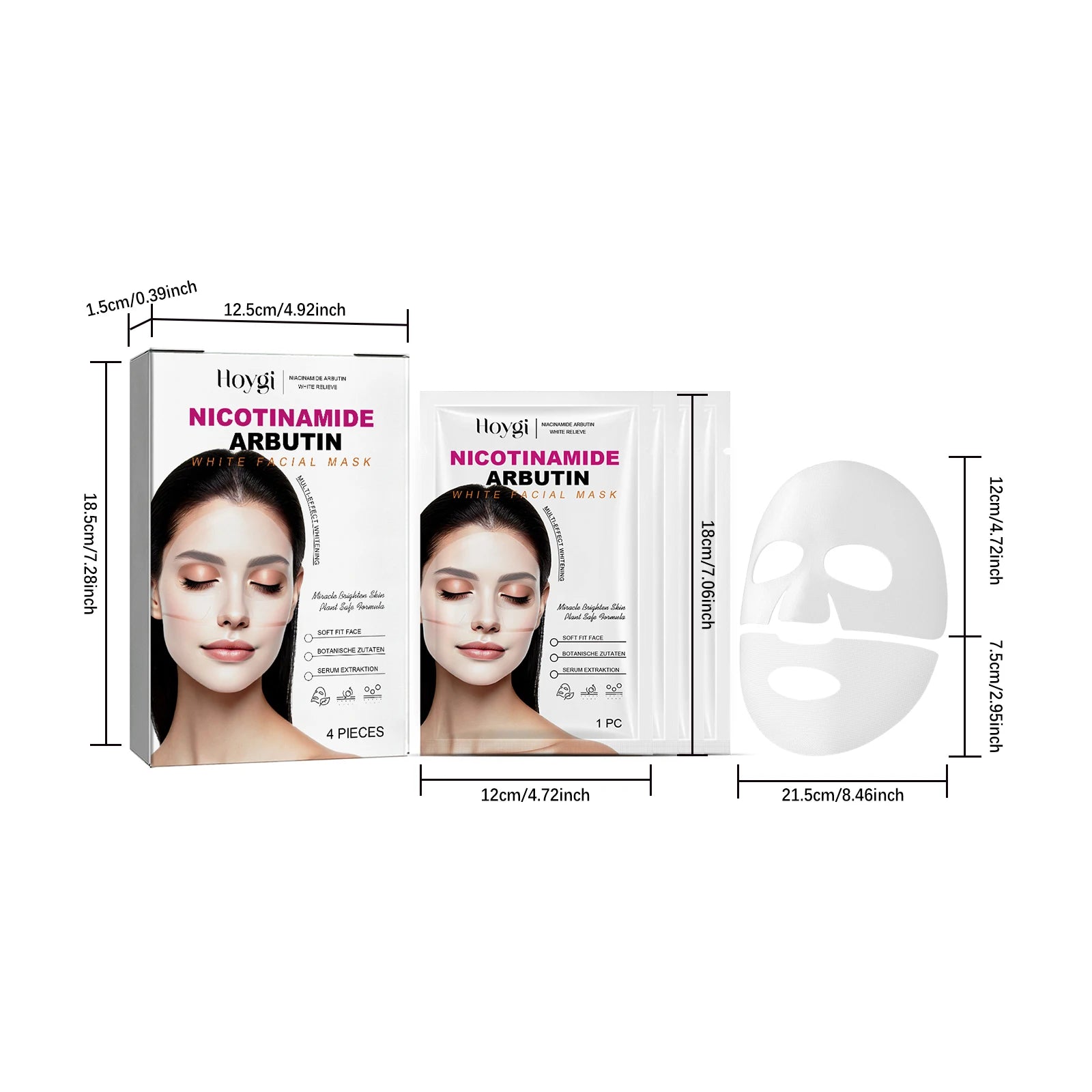 Niacinamide Arbutin Hydrating Mask Deep Hydrating Shrink Pores Firming Refreshing Brightening Facial Sheet Mask for Glowing Skin Oasis Select