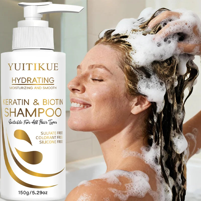 YUITIKUE Keratin & Biotin Shampoo – Smooth, Glossy Hair