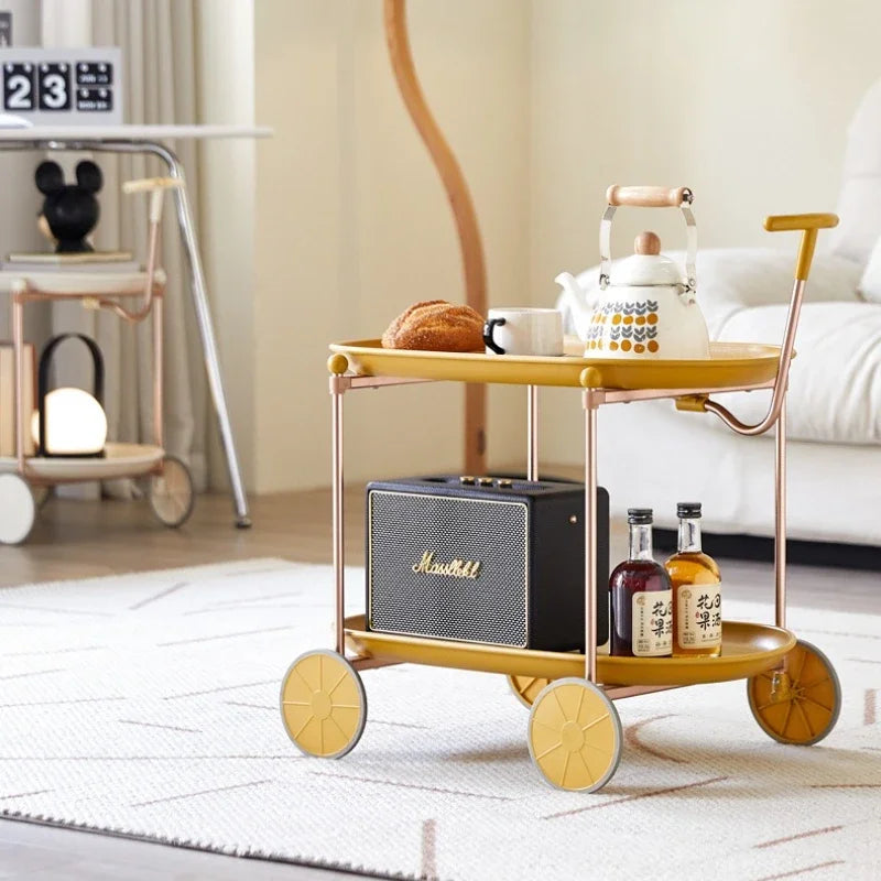 Small fresh lunar rover shelf space aluminum frame storage rack movable living room creative lunar cart Oasis Select