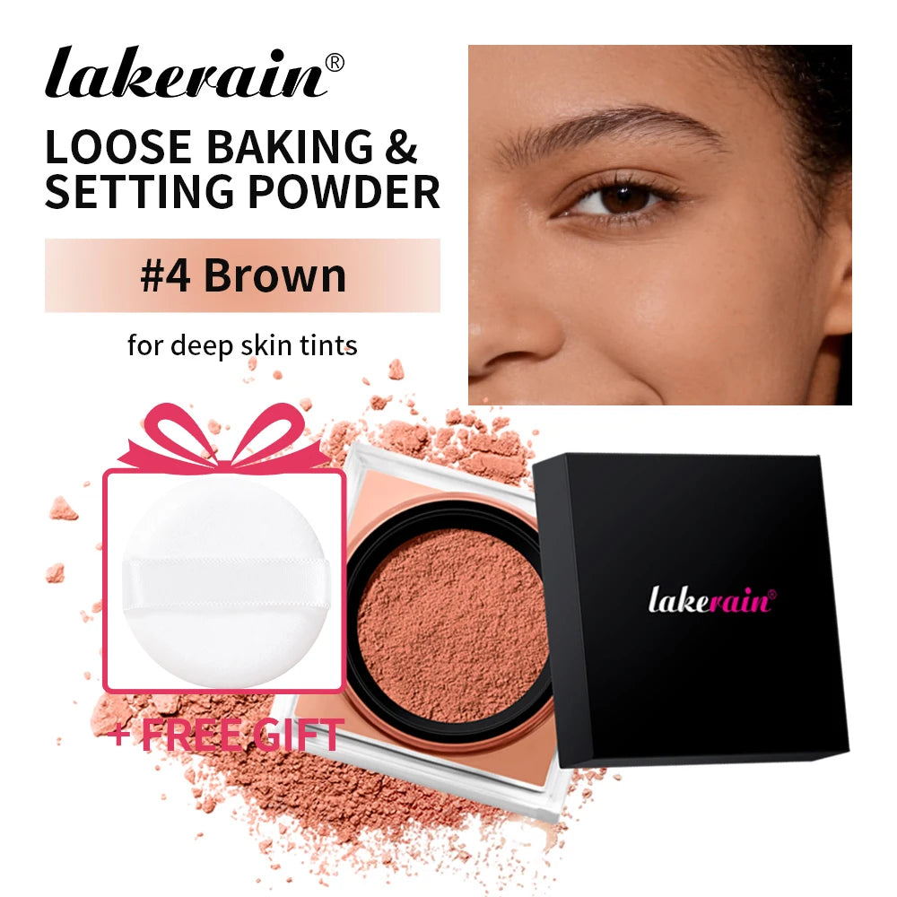 Loose powder makeup Loose Baking&Setting Powder Matte Waterproof Long Lasting Oil Control 4 Colors Loose Powder Makeup Cosmetics Oasis Select Color4with free puff