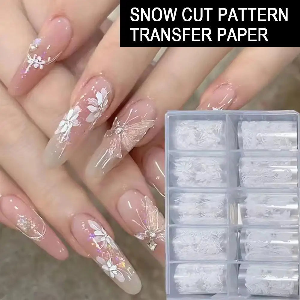 10-Roll Plaid & Flower Nail Foil Transfer Stickers | Self-Adhesive Nail Art Foil Set Oasis Select