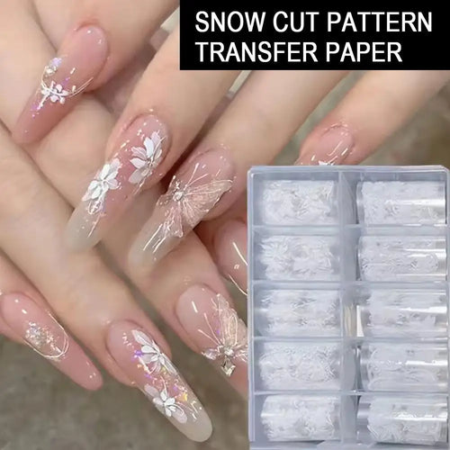 10-Roll Plaid & Flower Nail Foil Transfer Stickers | Self-Adhesive Nail Art Foil Set Oasis Select