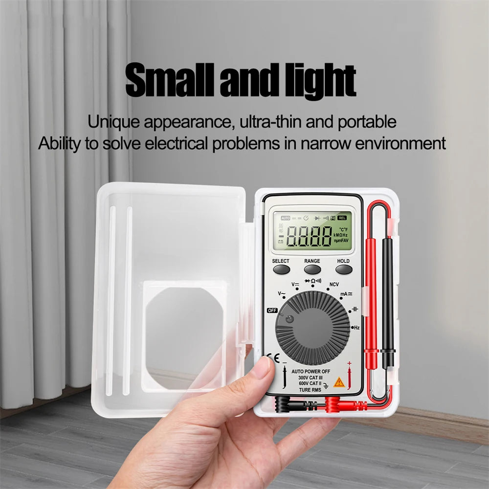 AN101 Mini Digital Multimeter 4000Count T-RMS AC/DC NCV Capacitance Ammeter Voltmeter Tester Multimetro Digital Profesional Test Oasis Select