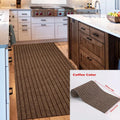 40cmx3m DIY Solid Color Striped Kitchen Door Mat Floor Mat Room Decoration Self-adhesive Non-slip Carpet Home Decor Hallway Rug Oasis Select Striped coffee 40cmX3m
