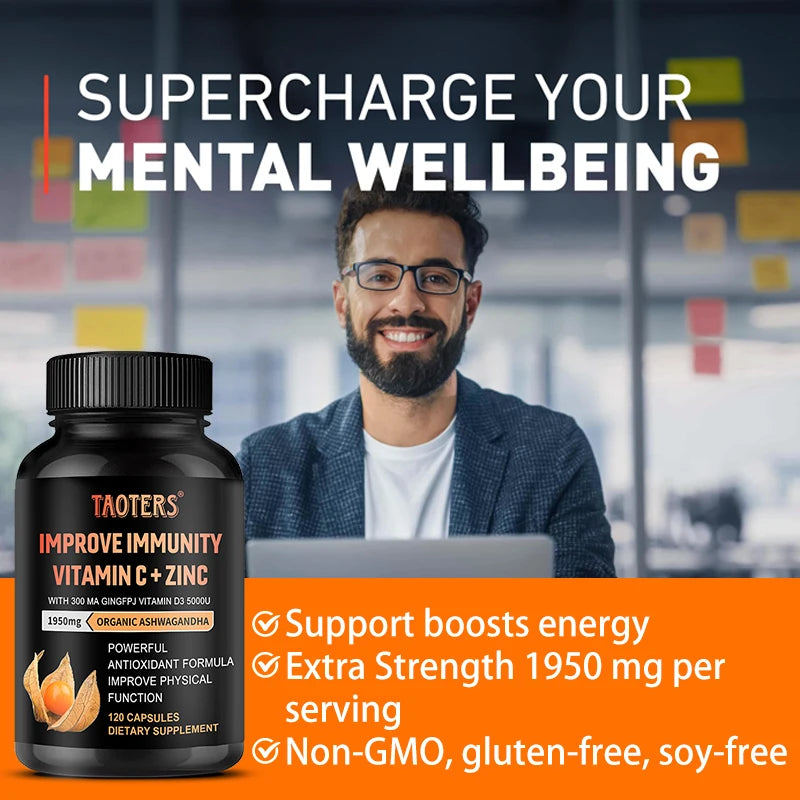 Organic Ashwagandha Capsules with Black Pepper | Focus & Sleep