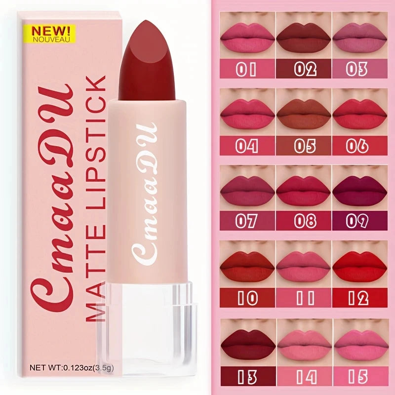 1 Pcs Velvet Matte Lipstick Long-Lasting Non-Stick Cup Waterproof Moisturizing Lip Gloss Fashion Classic Shades For Daily & Date Oasis Select