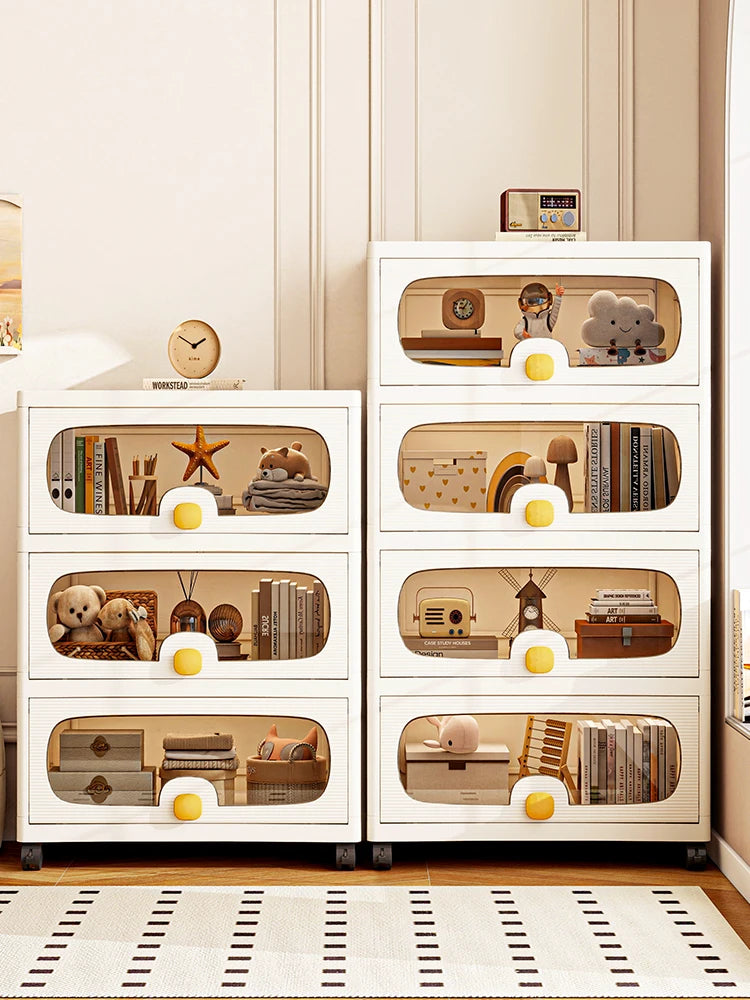 60cm Flip-Top Multi-Layer Storage Cabinet with Casters