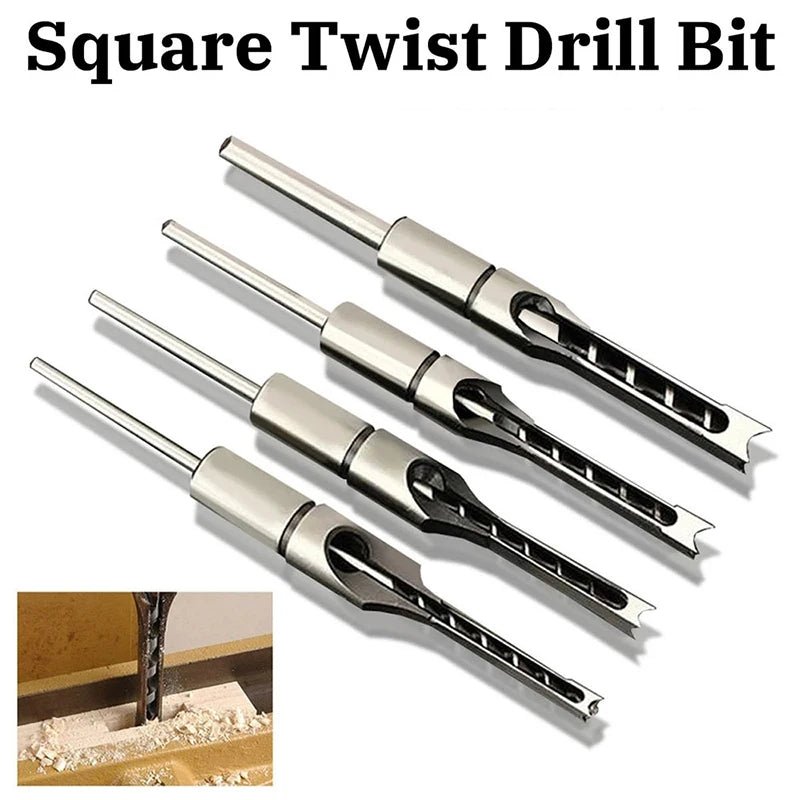 JUSTINLAU HSS Square hole drill Woodworking Drill Tools Auger Mortising Chisel Drill Set DIY Furniture Square Woodworking drill Oasis Select