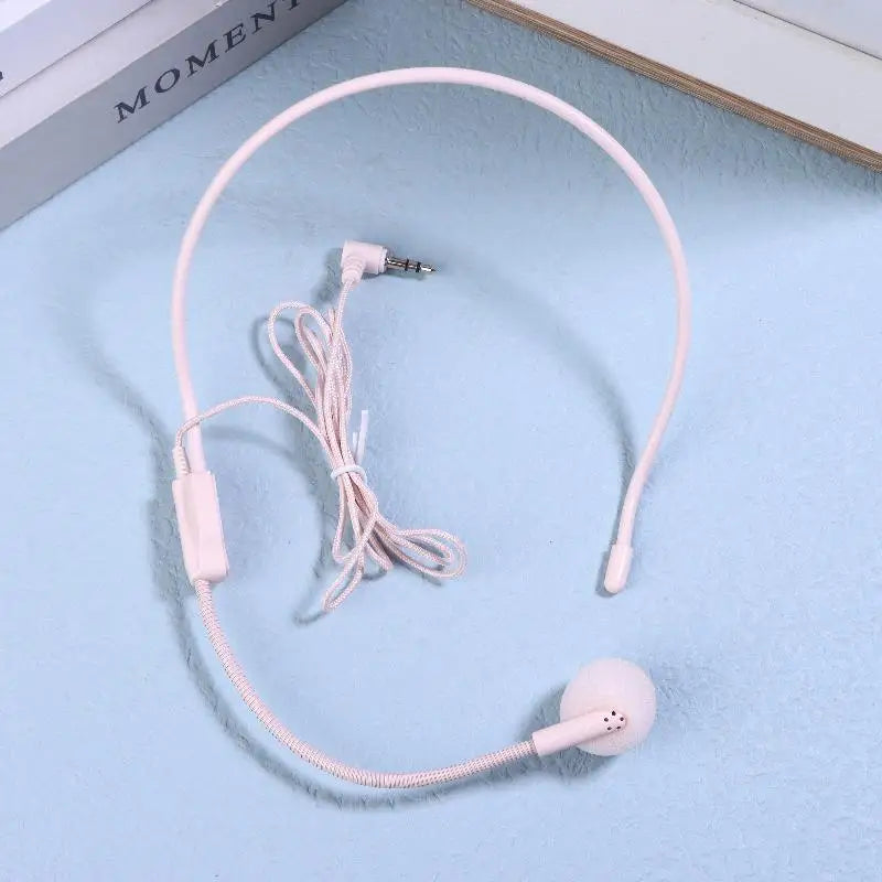 1Pcs 3.5mm Plug Microphone; Wired Speech Teaching Headset for Meetings Oasis Select Pink