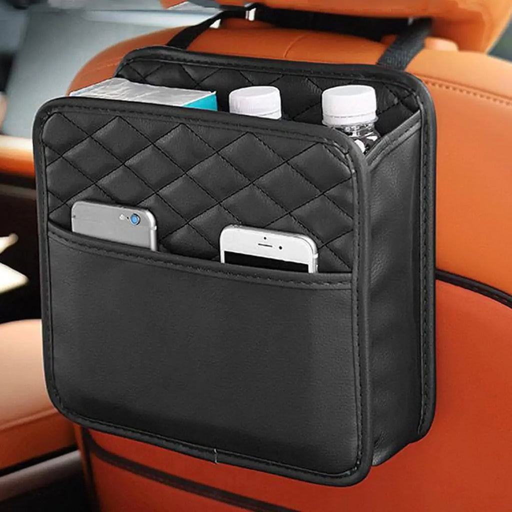 Car Organizer Multi-functional Car Seat Storage Bag Waterproof Hanging Car Seat Organizer Garbage Bag Suitable for Most Car Oasis Select