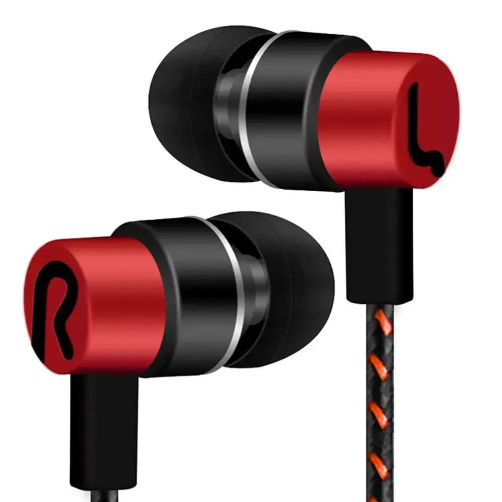 Universal Wired Earphone Noise Reduction In-Ear Stereo Earphones Noodles Style Sport Headset For Samsung Huawei Headphones Oasis Select Red