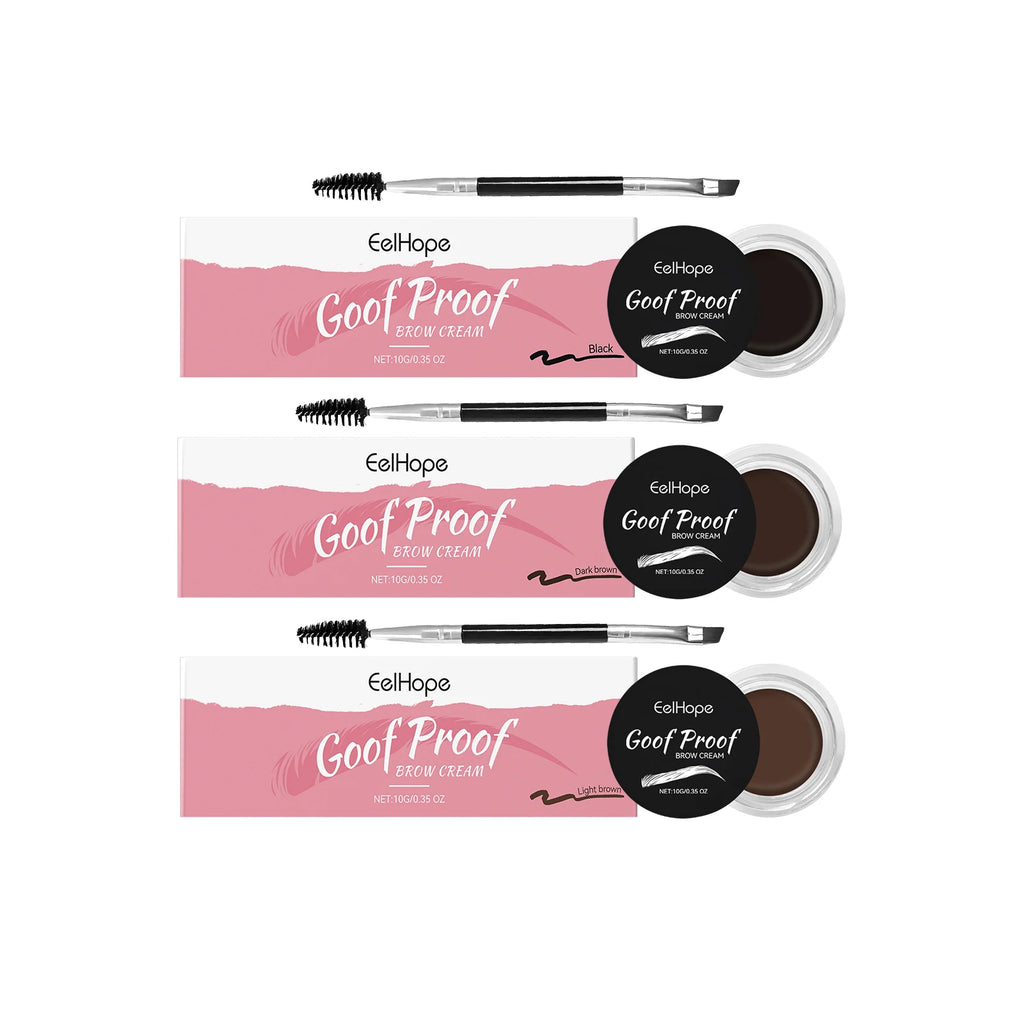 Eelhope Waterproof Eyebrow Tint Cream | Double-Ended Brush Eyebrow Tint Cream Oasis Select 3 in 1