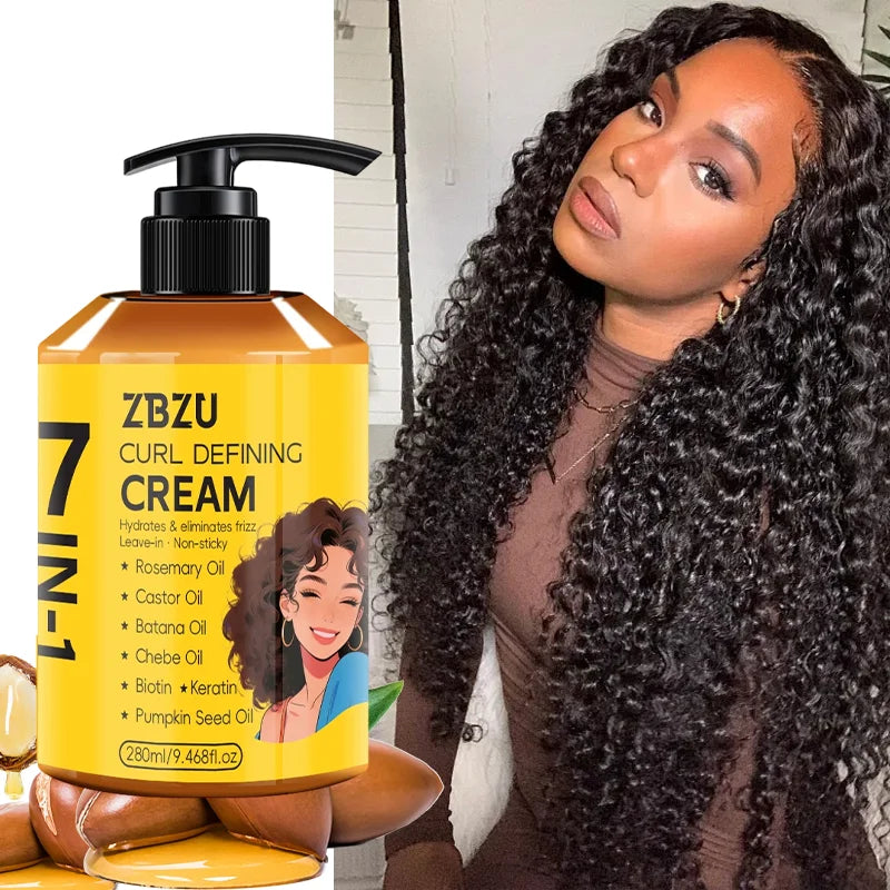 7-in-1 Curling Setting Cream，featuring Moroccan argan oil. Suitable for wavy and curly hair, providing deep nourishment, enhanc Oasis Select