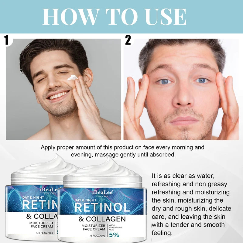 BIOAOUA Retinol Collagen Face Cream for Men – Anti-Wrinkle Men's Face Cream Oasis Select