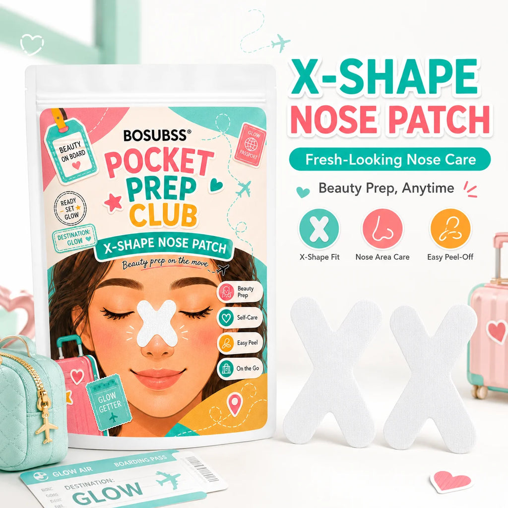 BOSUBSS X-Shape Nose Patch, Travel Friendly Nose Area Care Strips, Easy Peel-Off Beauty Prep Patches for Daily Skincare Routine Oasis Select 12pcs