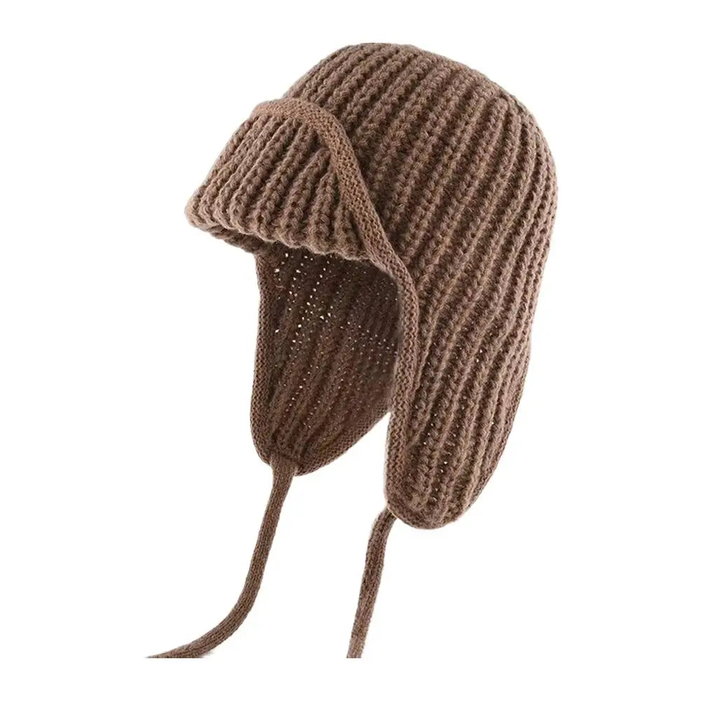 Women's Knit Trapper Ushanka Hat with Ear Flaps – Winter Beanie Winter Trapper Hat Oasis Select One Size Coffee