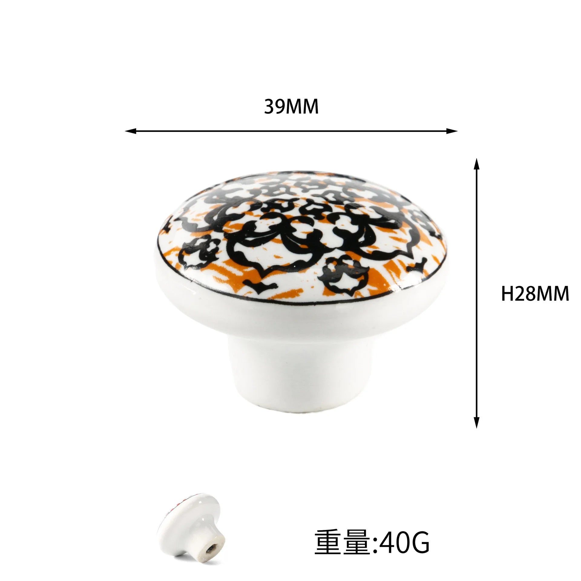 Bohemian Style Ceramic Knob 1pcs, Antique Metal Finish Screw In Pull Handles for Cabinet Doors and Drawer Oasis Select MULTICOLOR