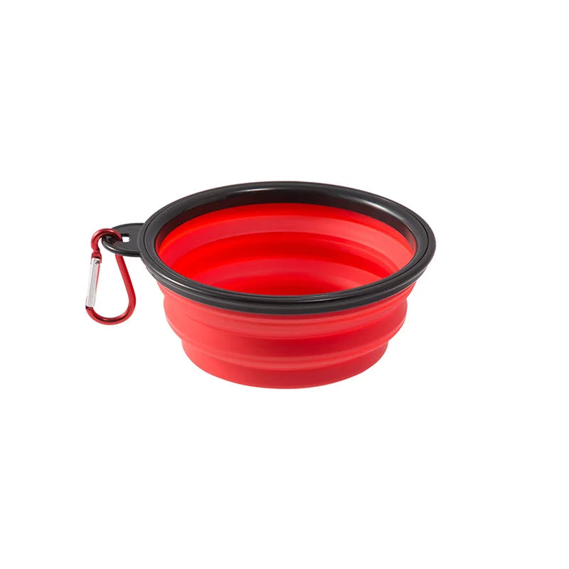 1000ML Dog Food Bowl Feeder Cat Drinking Water Folding Silicone Pet Travel Bowls Foldable Cup Dish With Carabiner Pet Supplies Oasis Select Red 1000ml