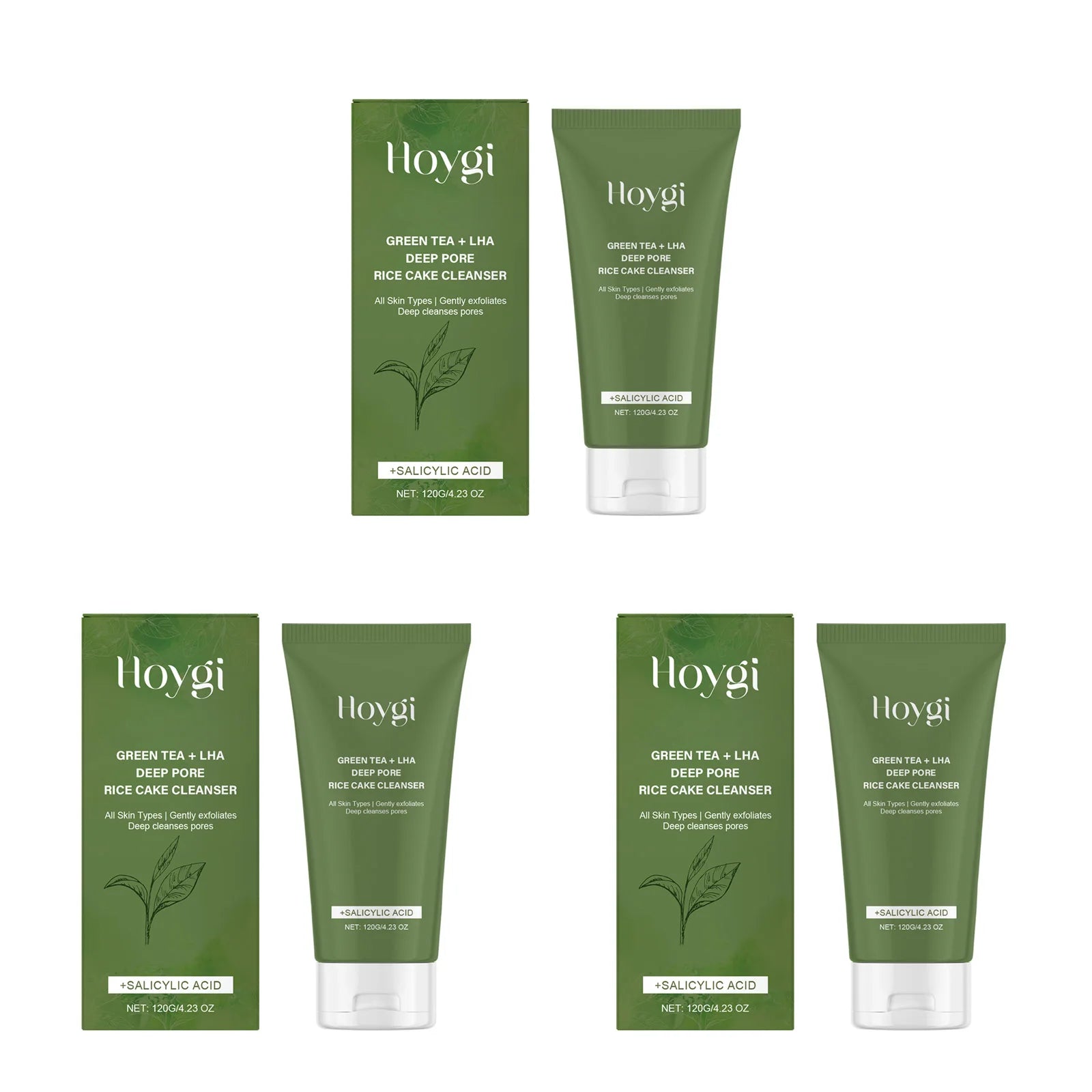 Green Tea Salicylic Acid Face Wash – Pore Refining & Oil Control Facial Cleanser Oasis Select 3 x 120g Boxed