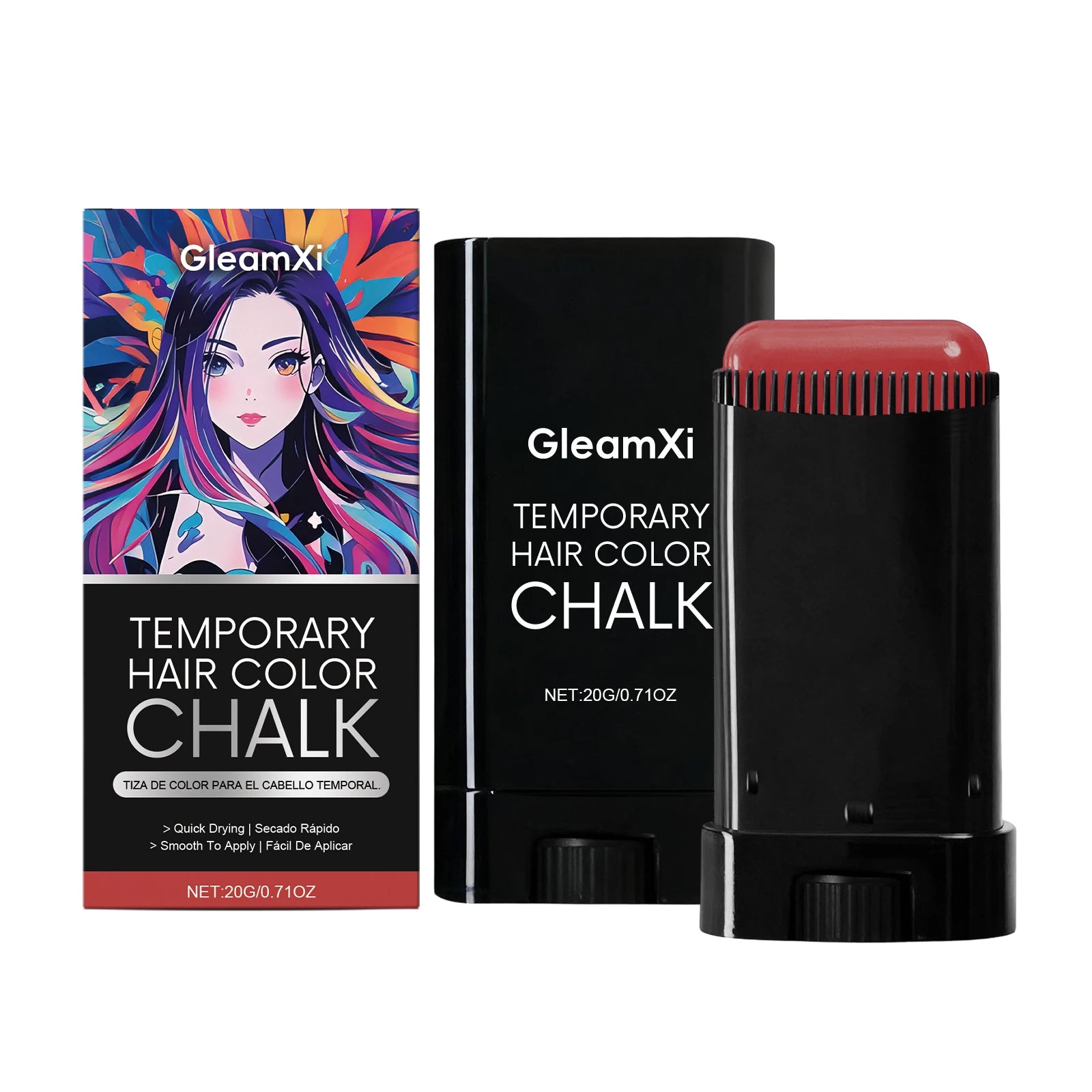 Diy Temporary Hair Dying Cream Stick 5 Shades Easy To Wash Quickly Coloring Salon Care Product Long Lasting Chalk Hair Color Wax Oasis Select Red 20g x1 boxed