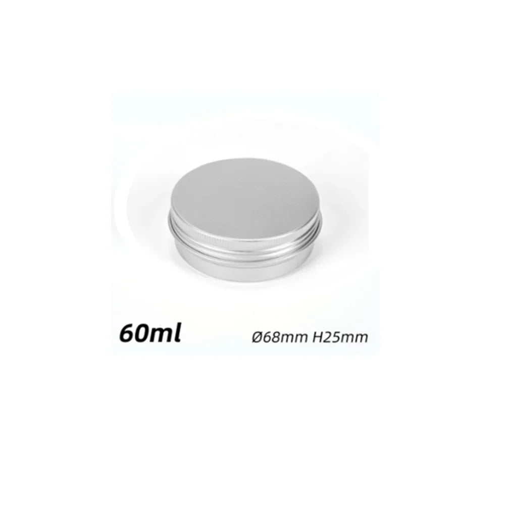 5ml-250ml Cosmetic Aluminum Cans Aluminum Boxes Silver Aluminum Tins Cans Screw Top Round Candle Spice Tins Cans Lid Containers Oasis Select 60ml