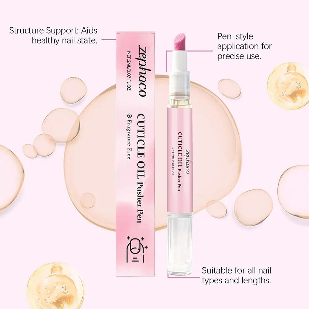2-in-1 Cuticle Pusher Pen for Hangnails & Dry & Damaged Nails, Nail Polish Essence Pen,Cuticle Oil Moisturize Brighten Nail Care Oasis Select