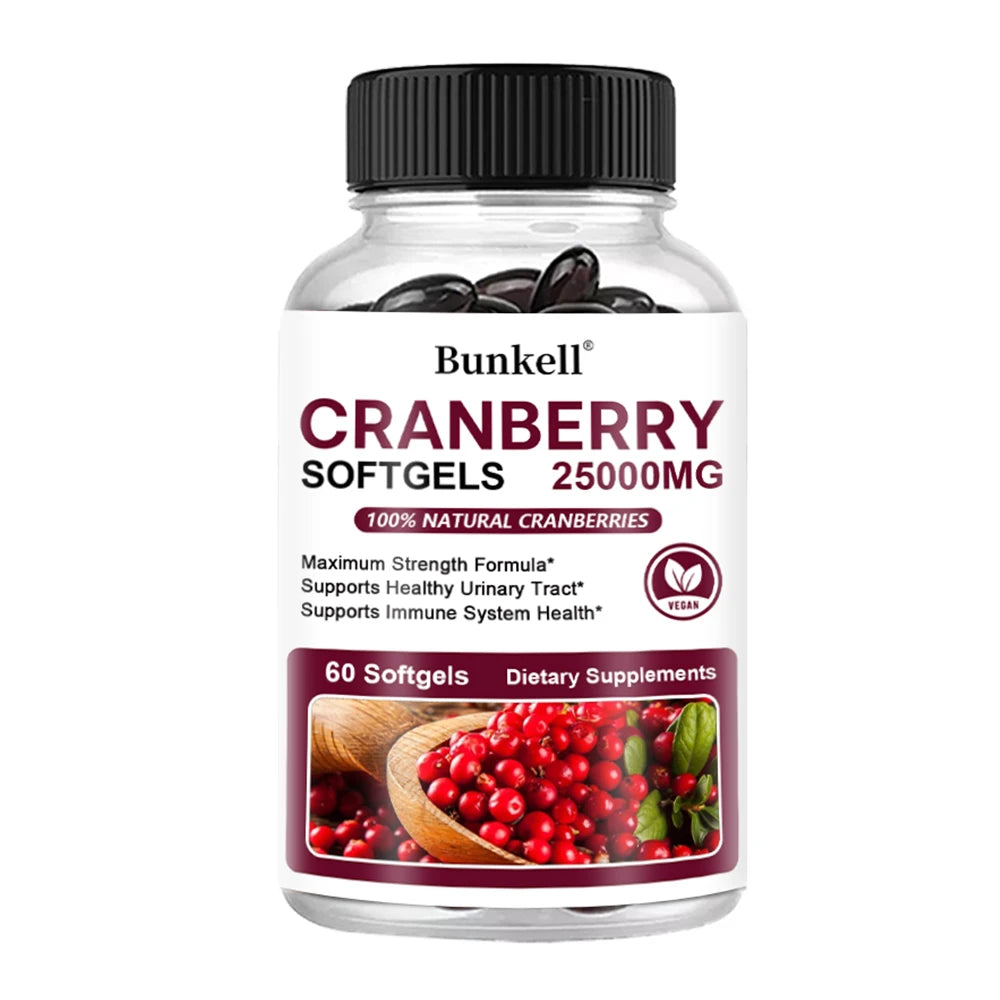 Cranberry Capsules 25,000mg + Vitamin C | Urinary Tract Health Herbal Health Supplement Oasis Select 60 count-1 bottle