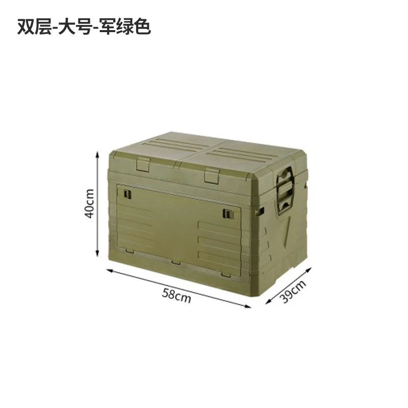 Multi-functional Outdoor storage box Household dustproof portable foldable large camping side door storage box Car finishing box Oasis Select 2nd Large Army Green