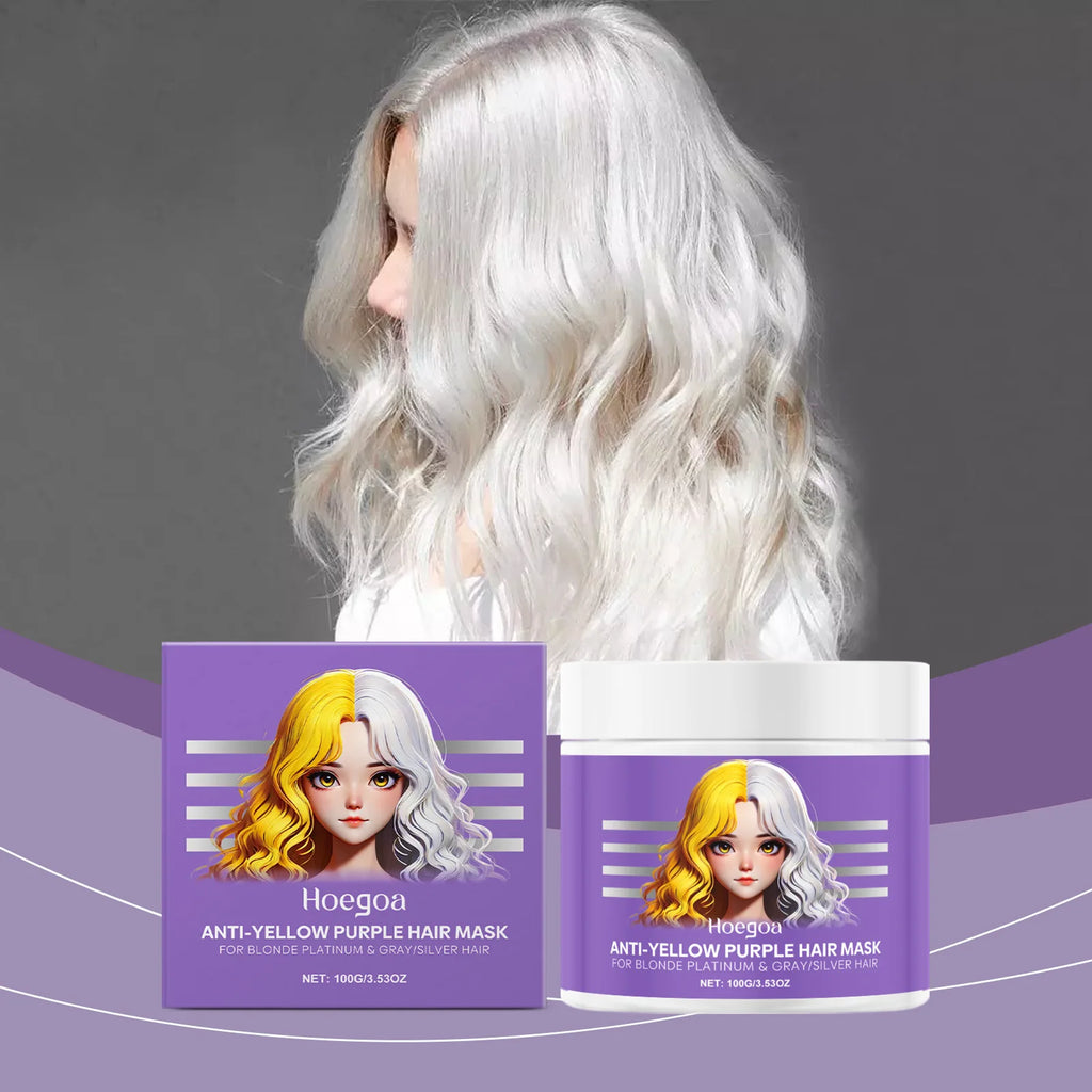 HOEGOA Purple Hair Mask – Anti-Brass Toner for Blonde & Silver Purple Toning Hair Mask Oasis Select