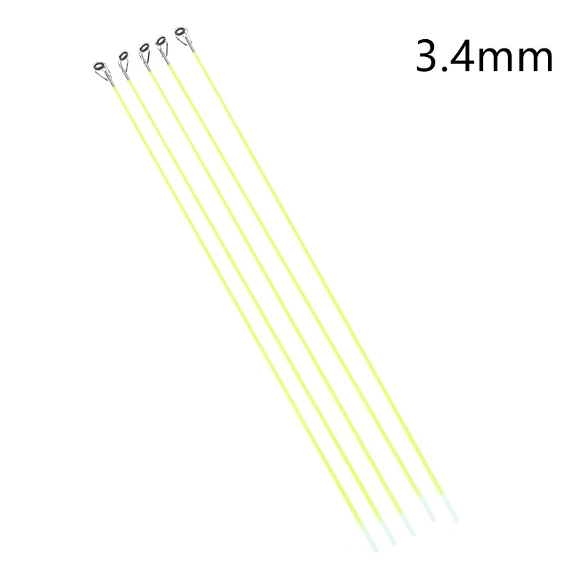 New 5Pcs 42CM Boat/Raft Rod Tip Spare Tail Fiberglass Refit Replacement Fishing Rod Tip With Top Ring Fishing Gear Accessories Oasis Select C