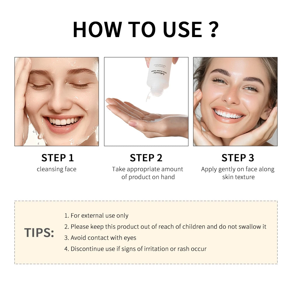 Milk Glow Toner Brightening Skin Powerfully Moisturizes Relieve Dry And Tired Skin Locks In Moisture Beauty Skin Care 100ML Oasis Select