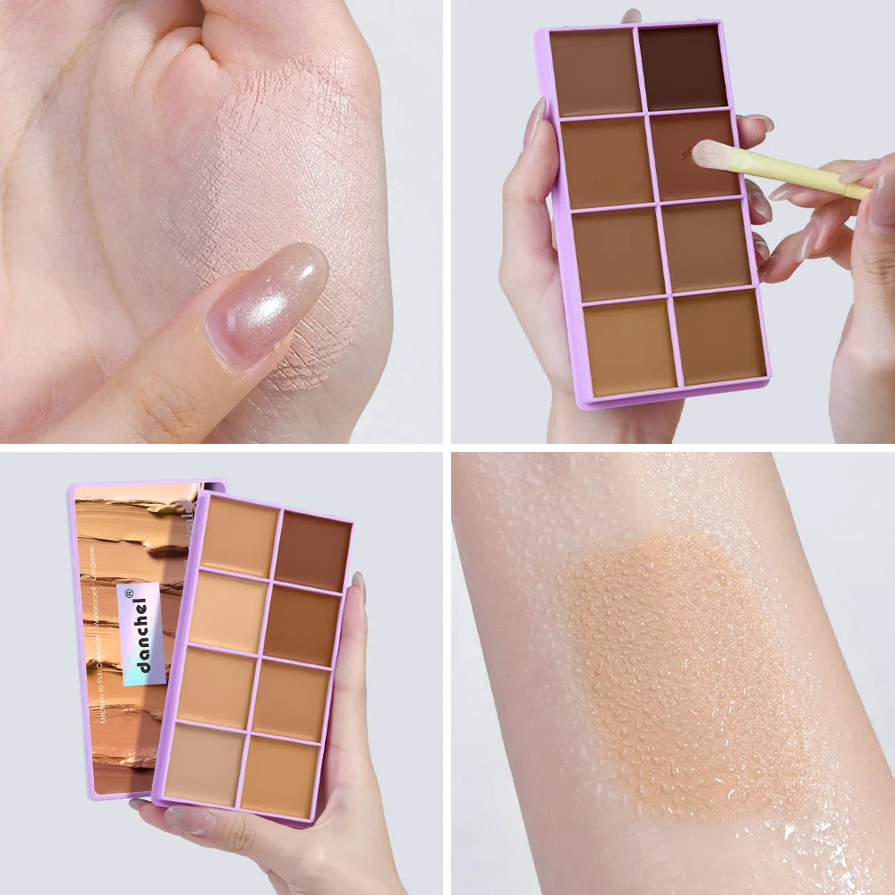 8 Shade Cream Concealer Palette Waterproof Full Coverage Multi-Function Cream Blemishes & Cover Long-Lasting Korean Makeup Oasis Select