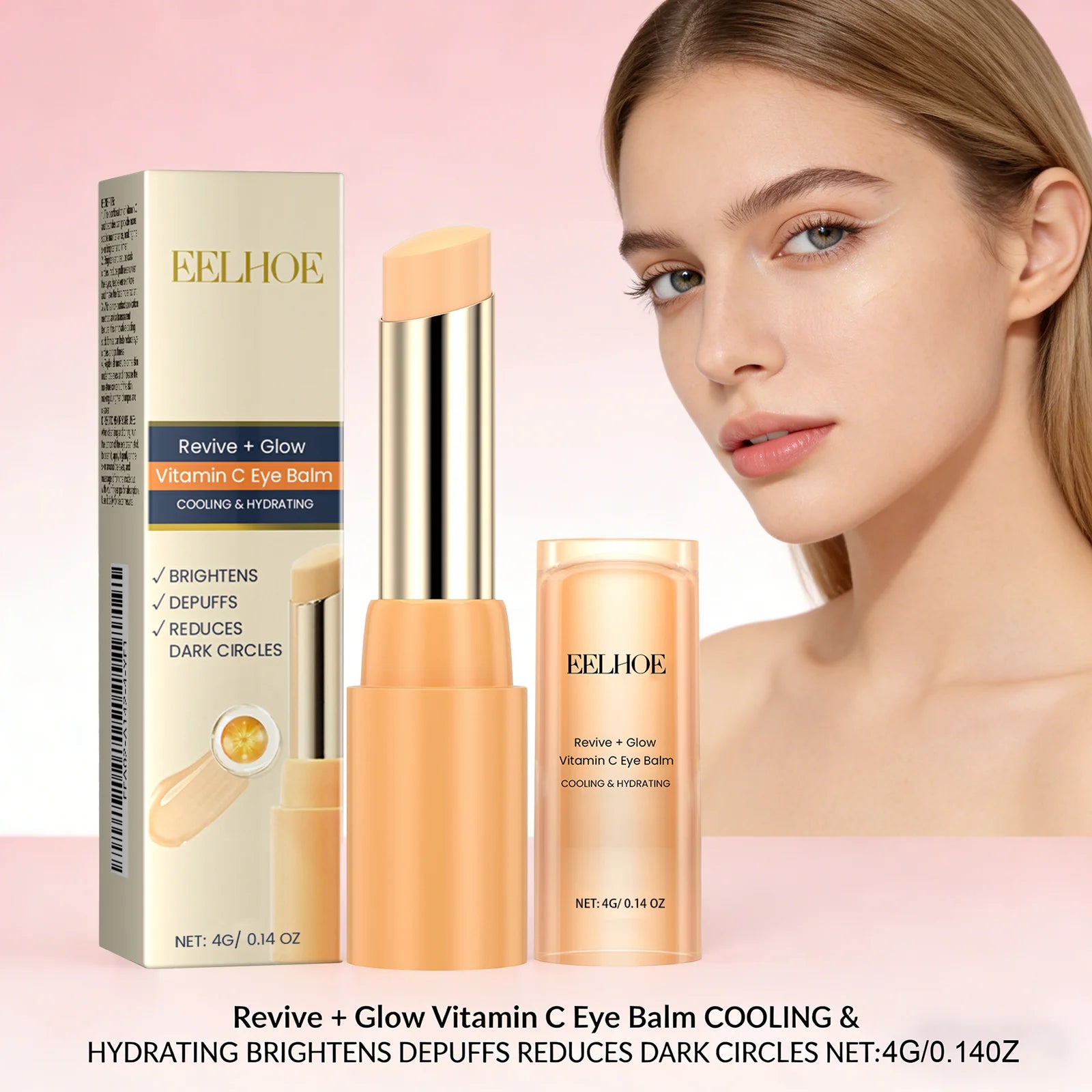 Vitamin C Eye Balm Remove Eye Bags Anti-Puffiness Dark Circles Brightening Eye Cream Deep Moisturizing Nourishing Eye Skincare Oasis Select