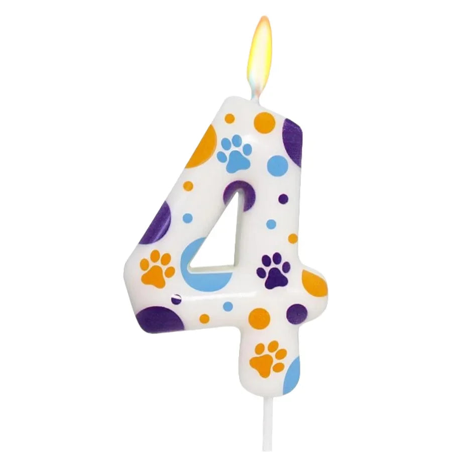 Birthday Candles Blue Dog Paw Themed Print Birthday Party Supplies Paw Cake Topper Decorations Birthday Oasis Select 4
