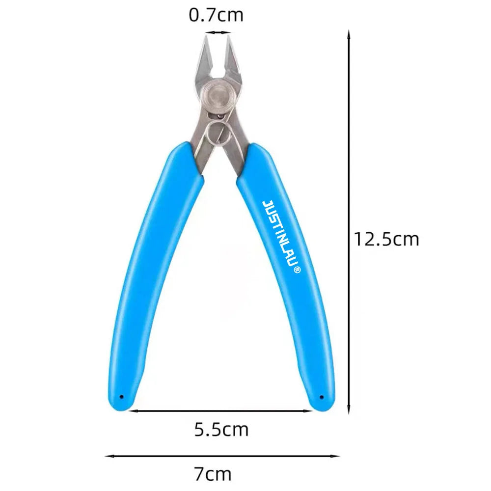 Universal Stainless Steel Pliers DIY Electronic Diagonal Side Cutting Nippers Wire Cable Cutter 3D Printer Parts Hand Tools Oasis Select Blue
