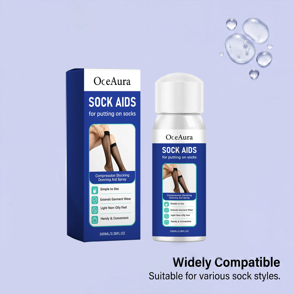 Sock Wearing Helper Spray Smooth Wear Resist Easy Wearing Reduce Skin Friction Non-Oily Formula Anti Adhesive Sock Assist Spray Oasis Select