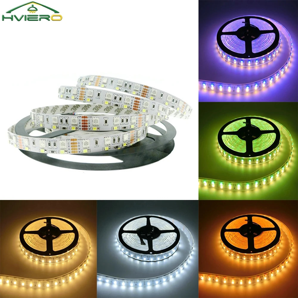 5M Double Row RGB LED Strip Light SMD 5050 DC 12V Flexible Neon