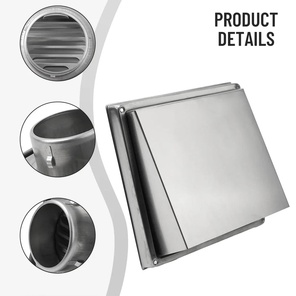 High Quality Practical Air Vent Cover Part Ducting Cover For Cooker Hood Kitchen 100mm Air Vent Extract Silver Oasis Select