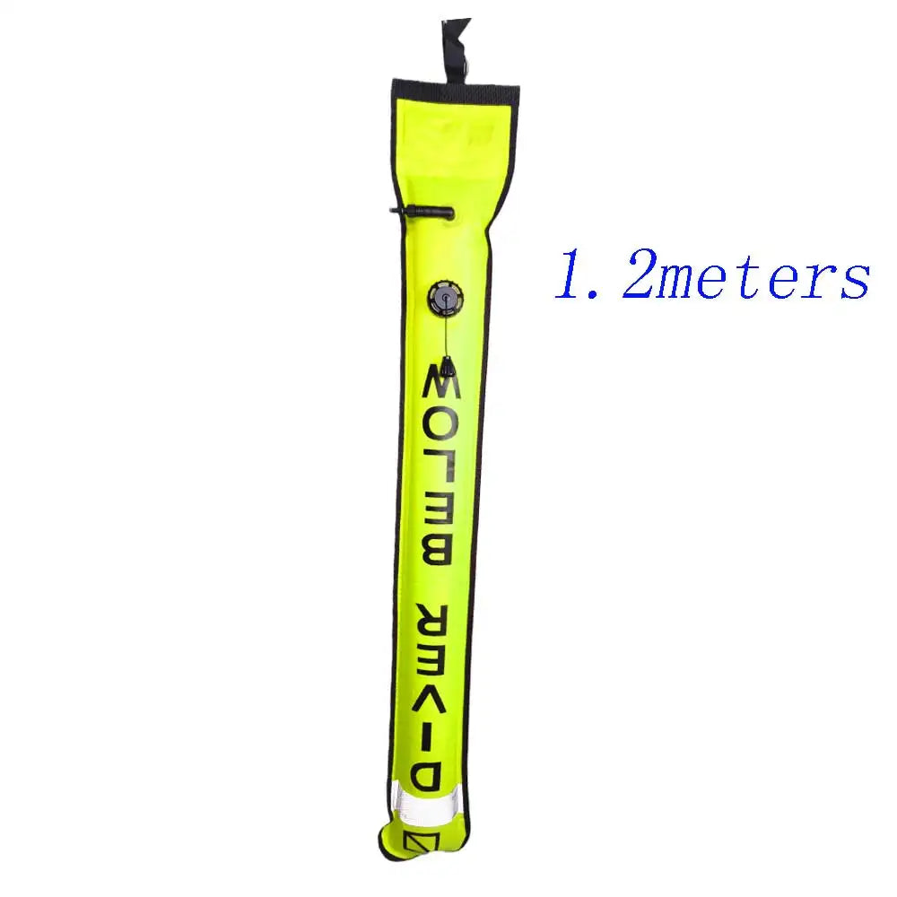 1.2M/1.5M Dive Surface Marker Buoy with Oral Inflation Valve Overpressure Deflator Diving Snorkeling Safety SMB Signal Tube Oasis Select 120cm yellow